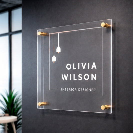 Placa retangular em acrílico