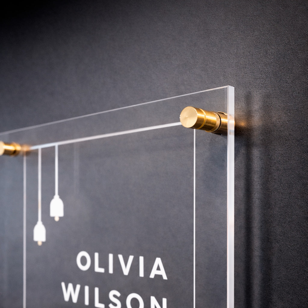 Placa retangular em acrílico