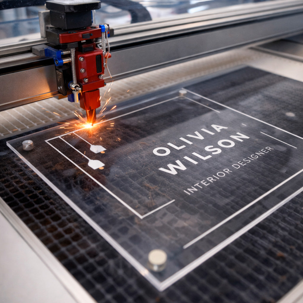 Placa retangular em acrílico