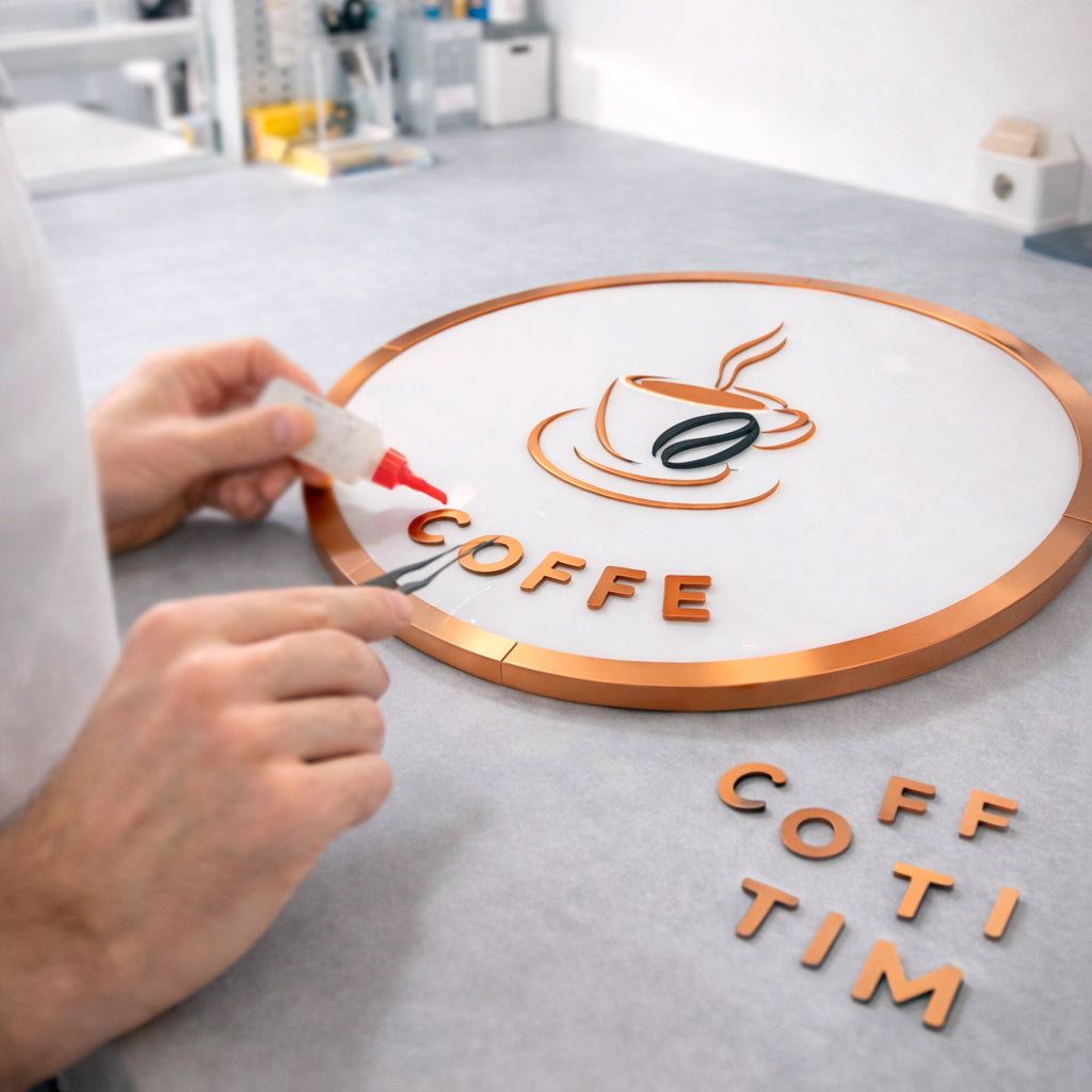 Placa redonda em acrílico