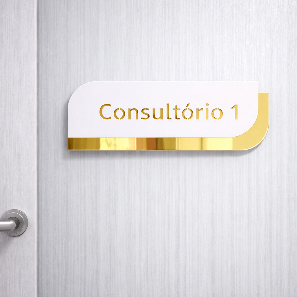 Placa sinalização em acrílico