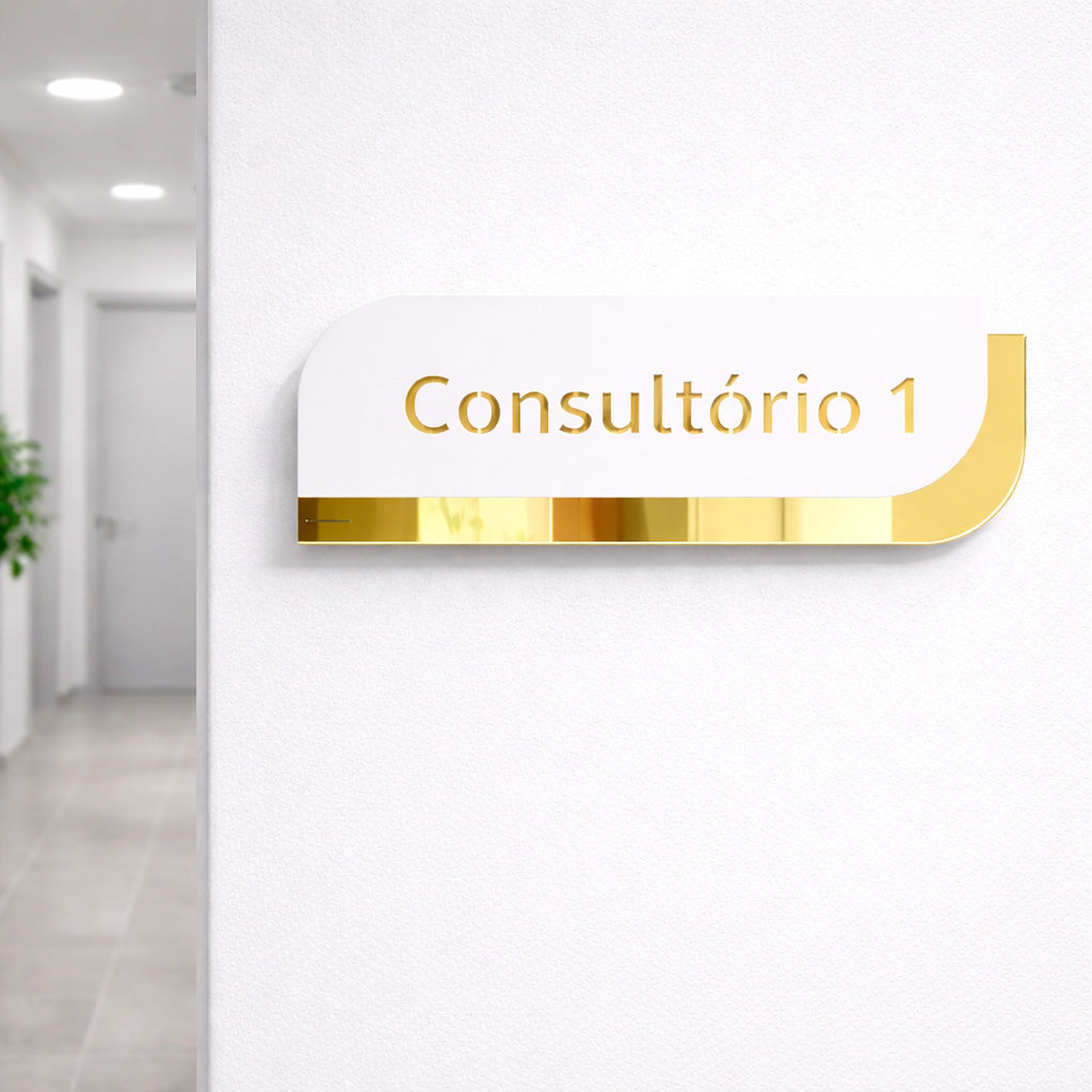 Placa sinalização em acrílico